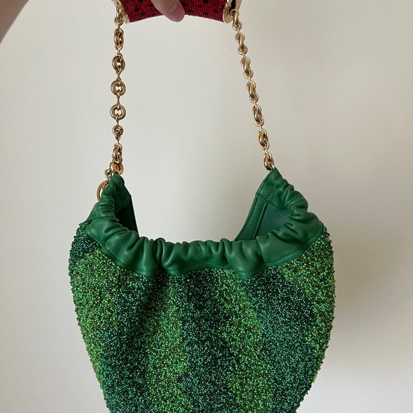 LOEWE Squeeze Mini Green Beaded Leather Bag - Limited Fruit Edition - Picture 2 of 15